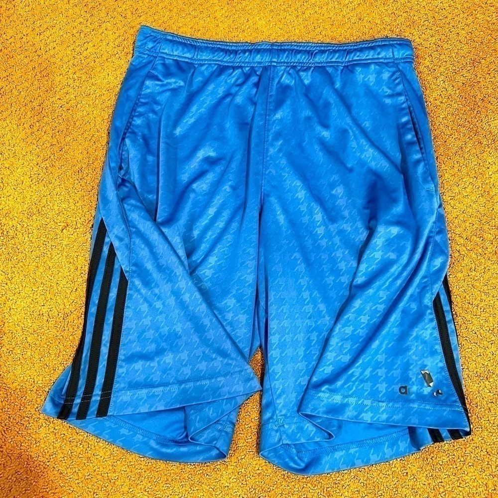 Adidas Men’s Blue Patterned Climate Shorts Size Medium